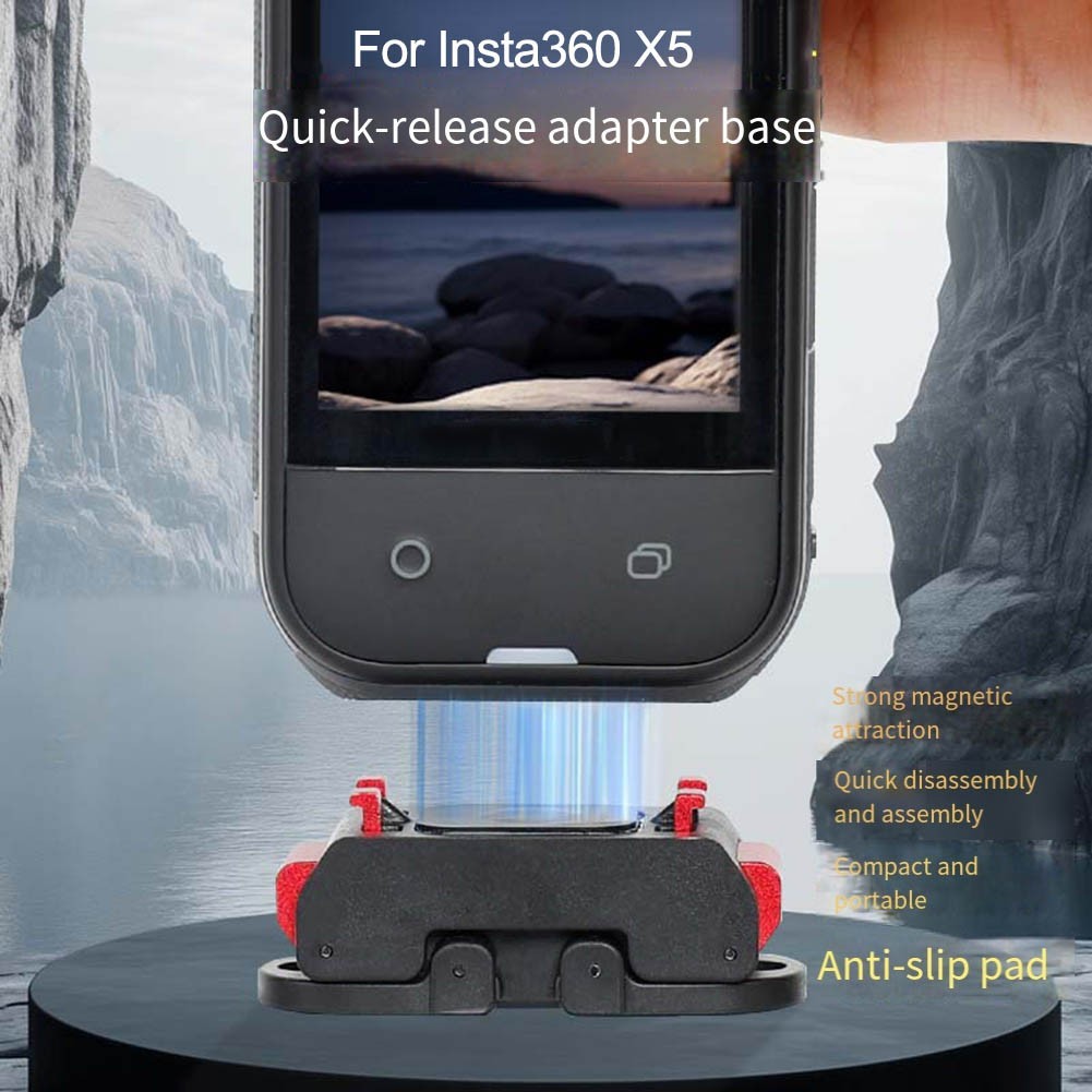 for Quick Release Base for Insta360 X5 Camera Shockproof Aluminum Alloy Design