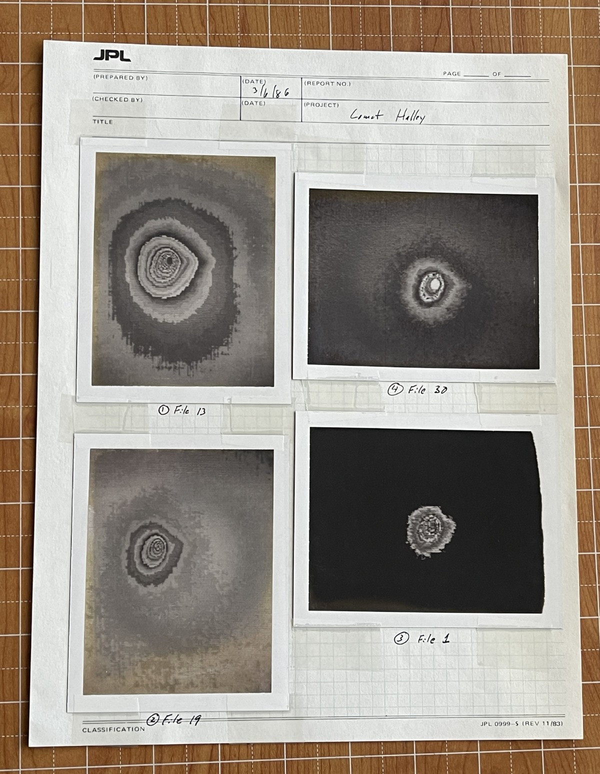 VINTAGE SPACE  HALLEY'S COMET ORIGINAL NASA POLAROID  PHOTO JPL MILKY WAY