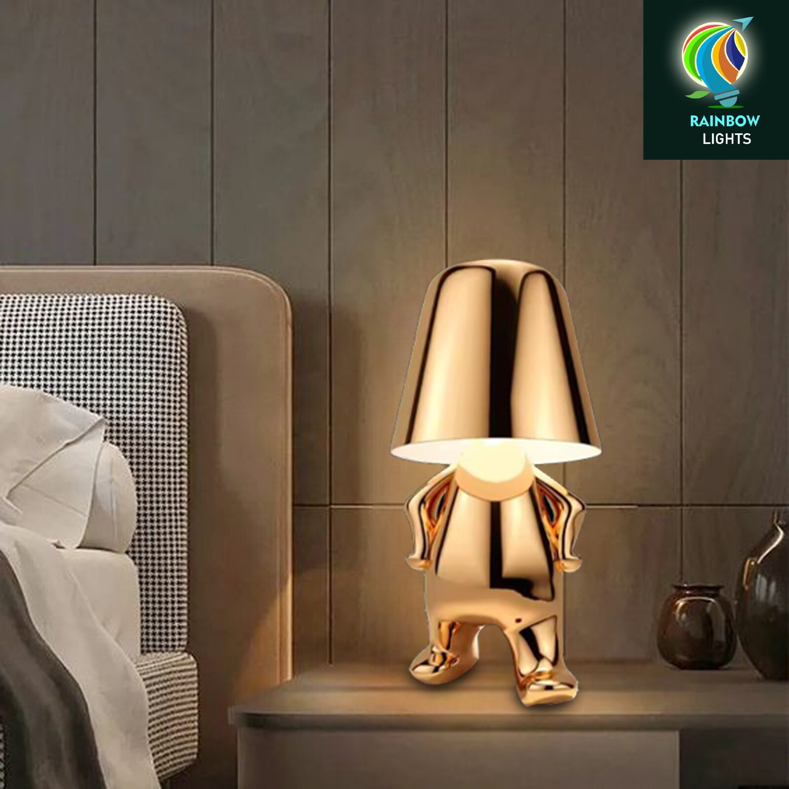 Golden Color Thinker Touch LED Desk Lamp With 3 Dimmable Lights