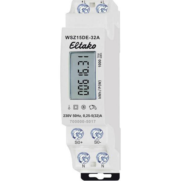 Eltako 28032615 WSZ15DE-32A Digital Electricity Meter 32A din Driver Mount