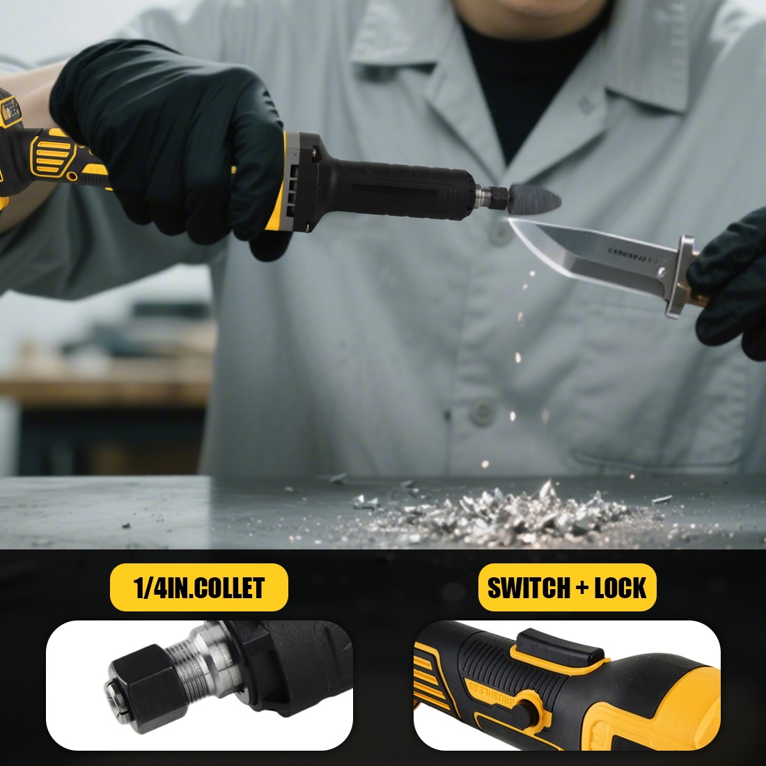 Cordless Die Grinder for Dewalt 20V Battery Variable Speed Brushless Tool Only