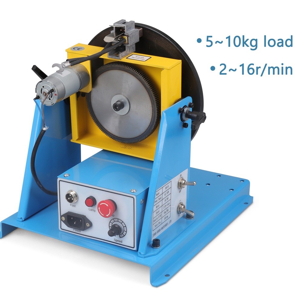 Rotary Welding Positioner 10KG Load Capacity 65mm Chuck Variable Speed Turntable