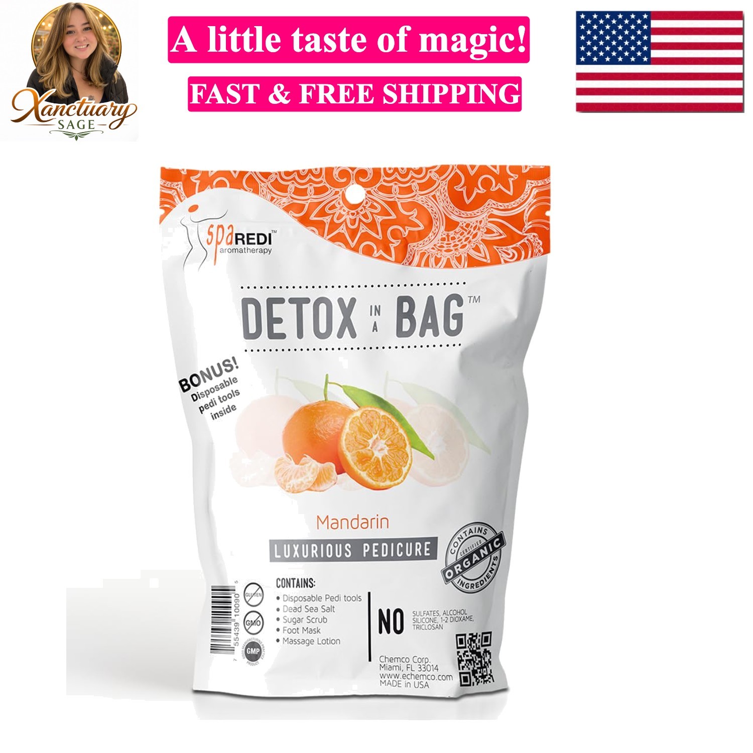 Detox In A Bag Pedicure Kit -Pedicure Massage for Tired Feet, Detoxifies and ...