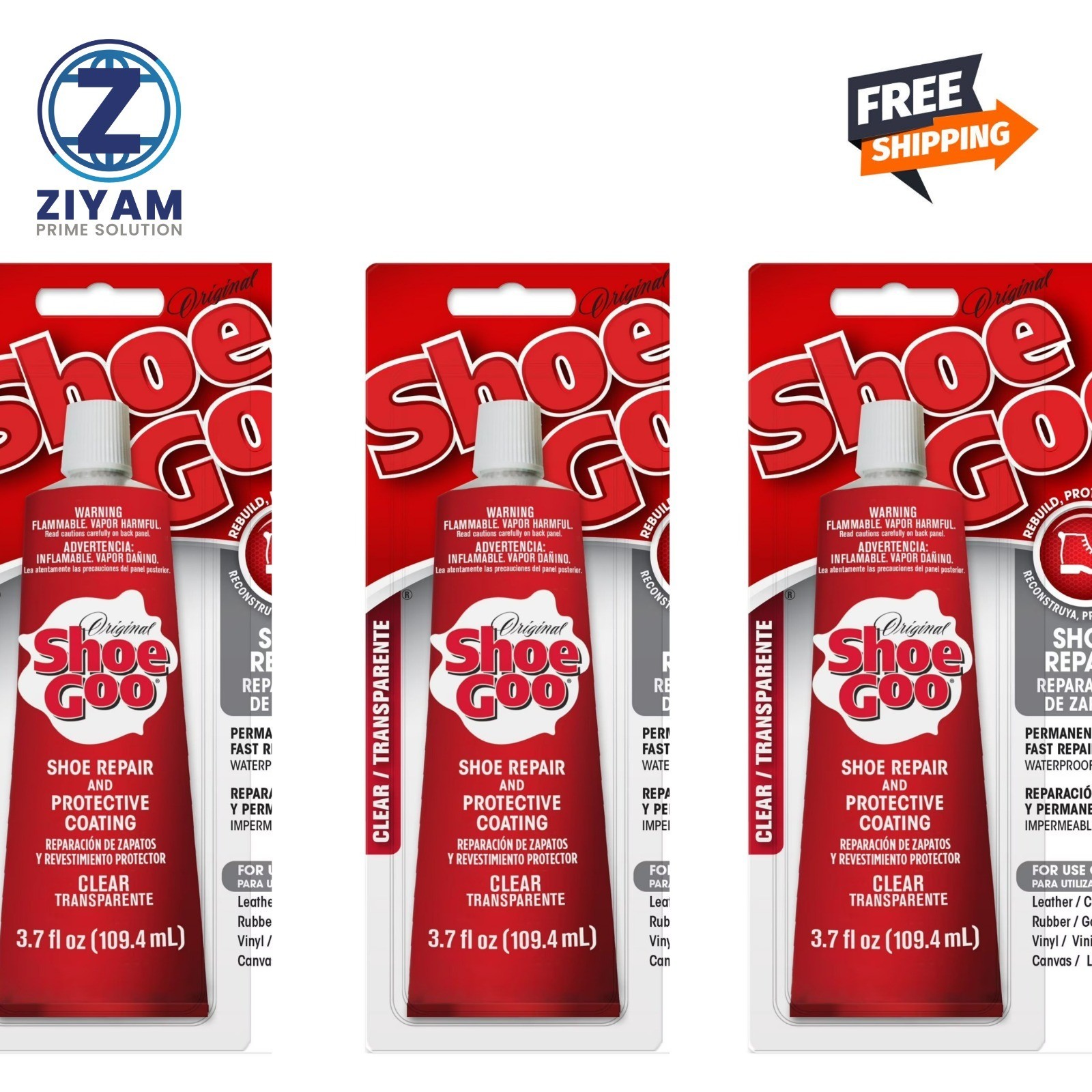 Eclectic Shoe Goo Shoe Repair Adhesive, Clear, 3.7 fl oz New Free Delivery