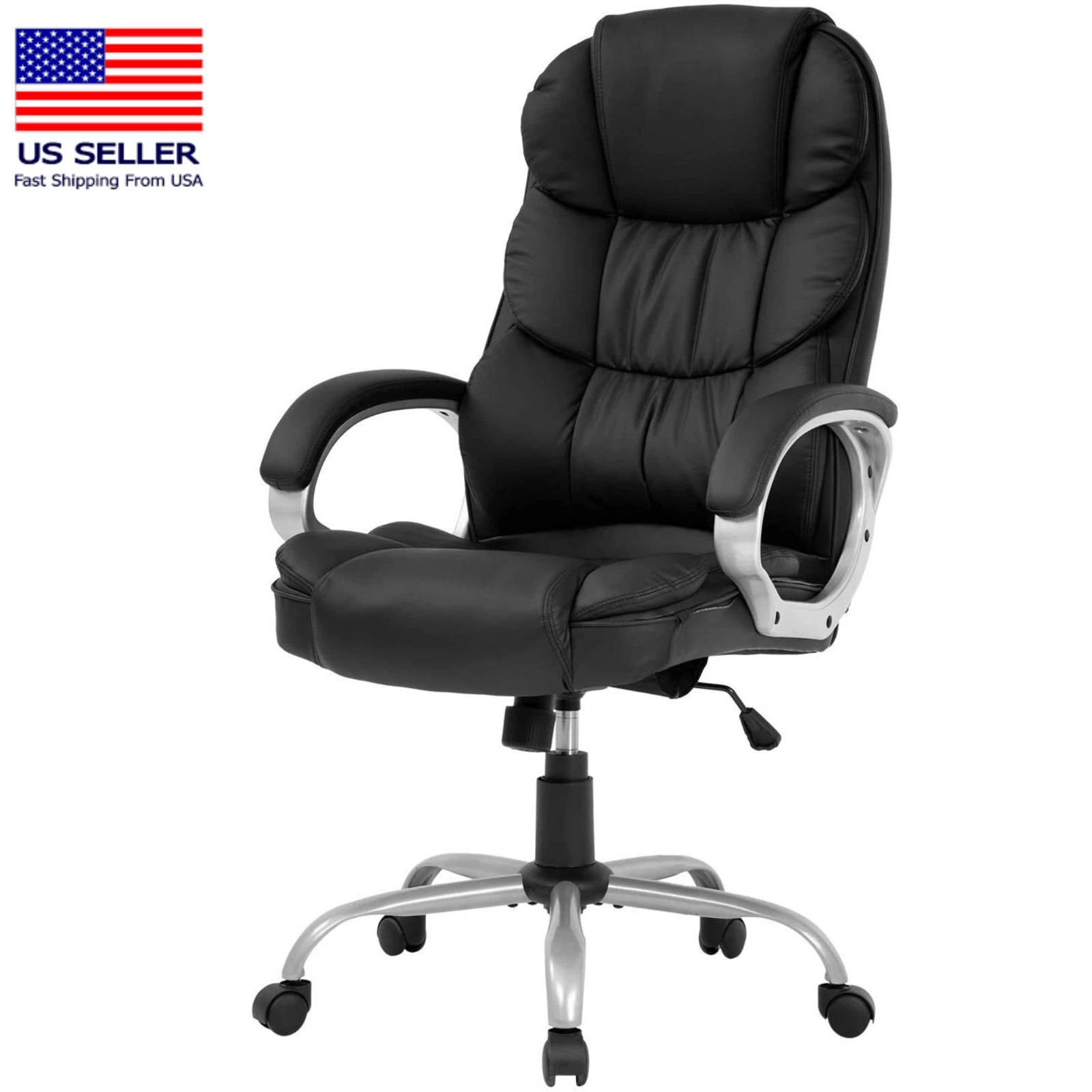 High Back Leather Office Chair Executive Office Desk Task Computer Chair