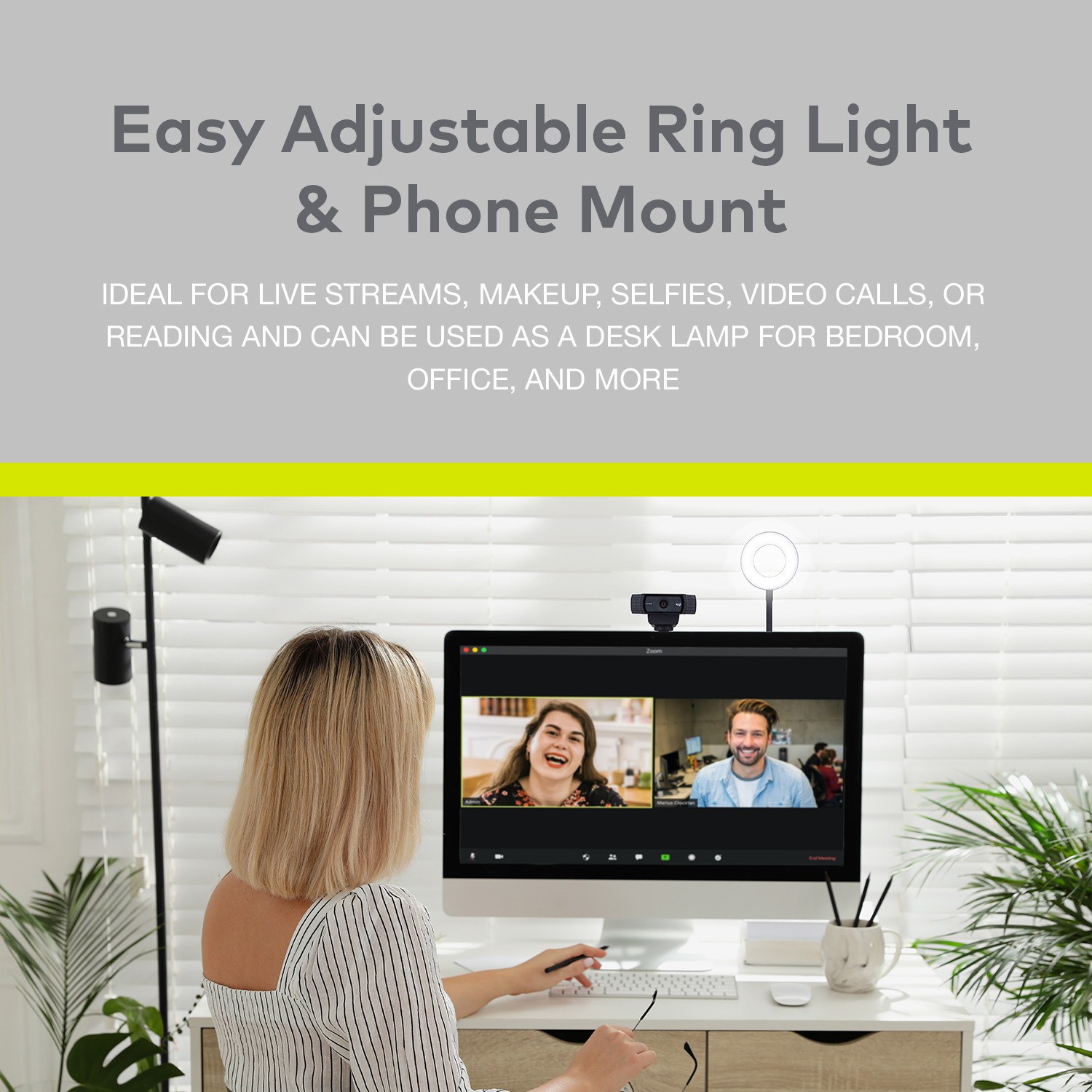 Knox Gear Webcam Stand with Selfie Ring Light VLOG Accessory MUST HAVE