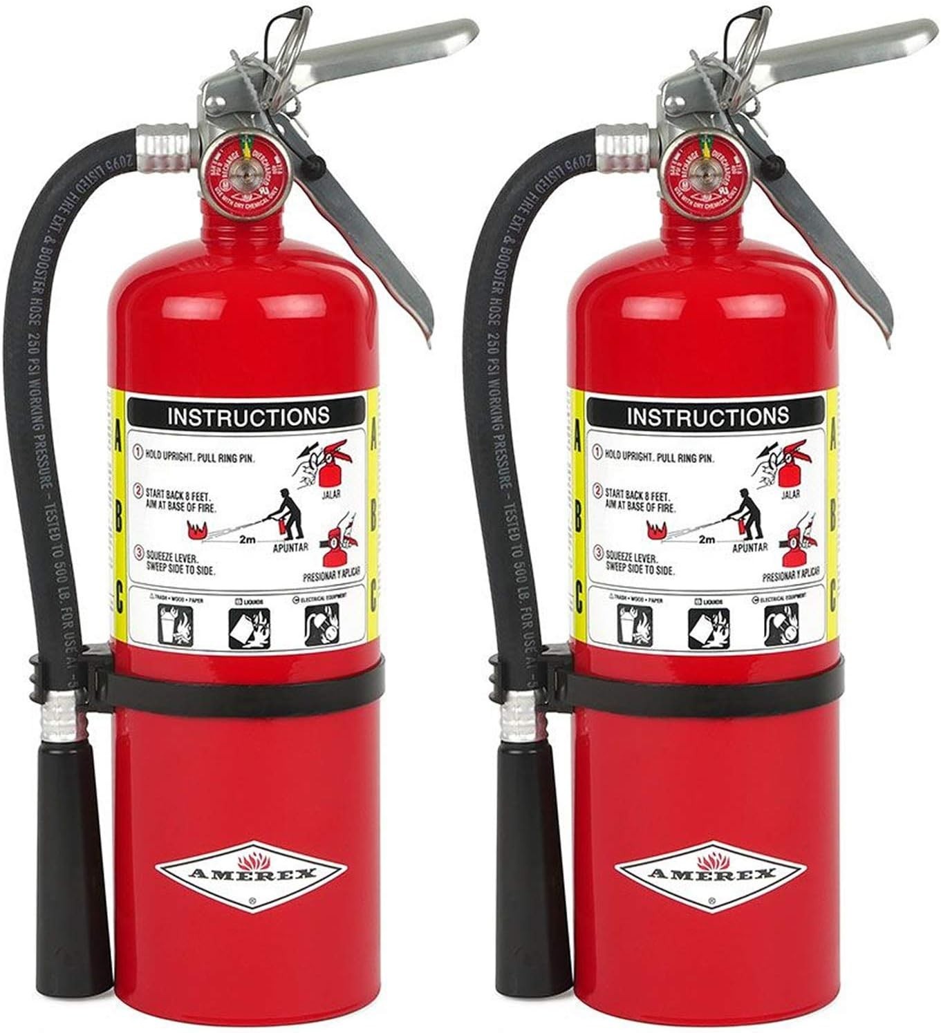 Efficient 5 lb ABC Fire Extinguisher - Class A, B, & C Rated for Safety, 2-Pack