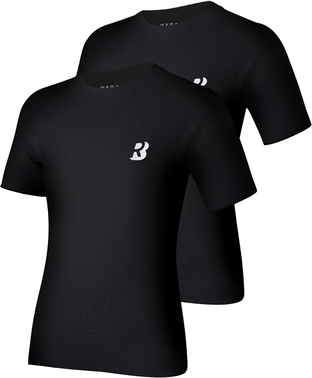Roadbox Boys Youth Compression Shirt - Short Sleeve Medium, 2pack-black+black
