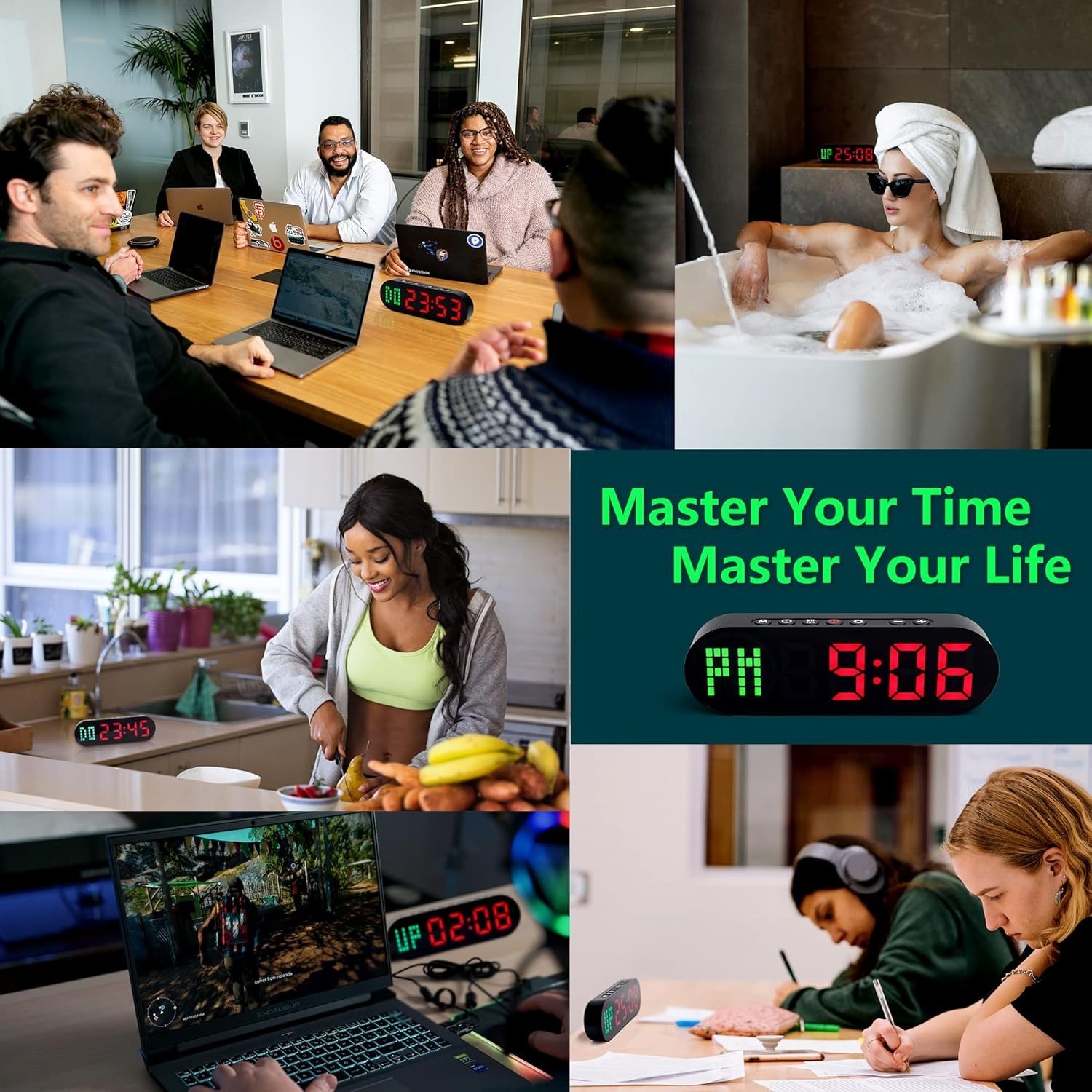 Portable Gym Timer for Home Gym Interval Timer for Workout with Time Progress Ba