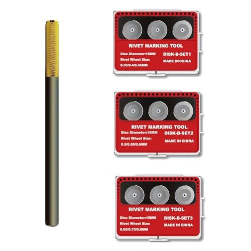 9-Wheel Model Rivet Maker Tool Set - Precision Scribing Kit with RM-B1+2+3