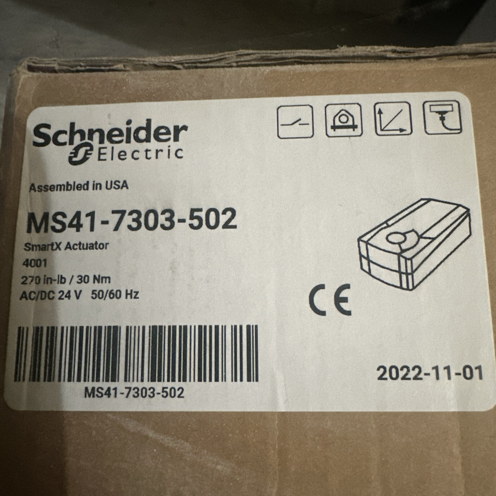 MS41-7303-502 Schneider Electric SmartX Actuator,, MS41 Series 270” pounds