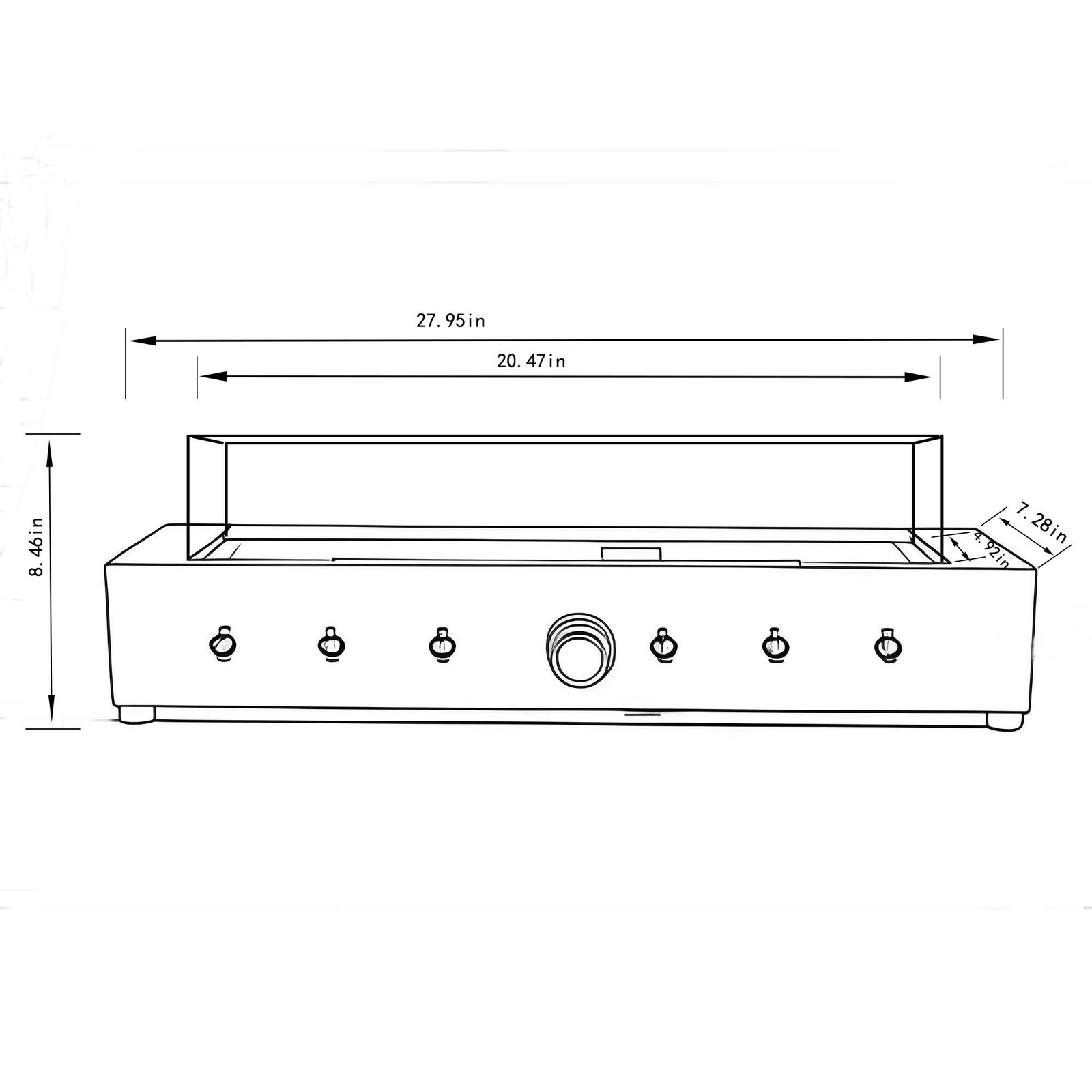 28-Inch Rectangle Fire Pit, 40000BTU Outdoor Propane Fire Pit, Wind-Resistant