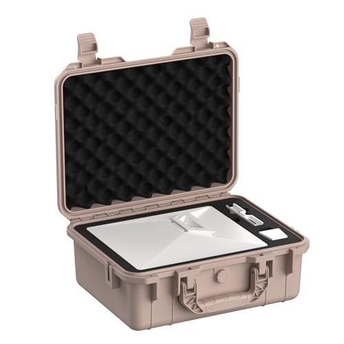 Starlink Mini Case, Carrying Travel Hard Case, Waterproof Protective Tan