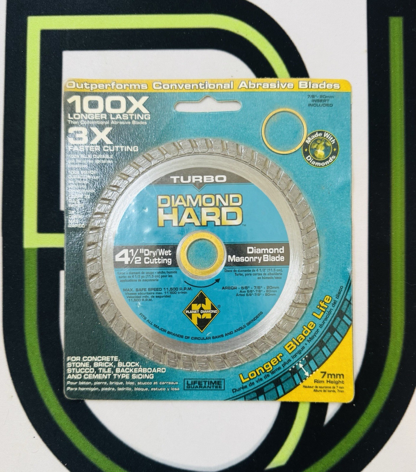 Planet Diamond Hard 4-1/2" Dry / Wet Cutting Masonry Blade Premium Turbo Saw New
