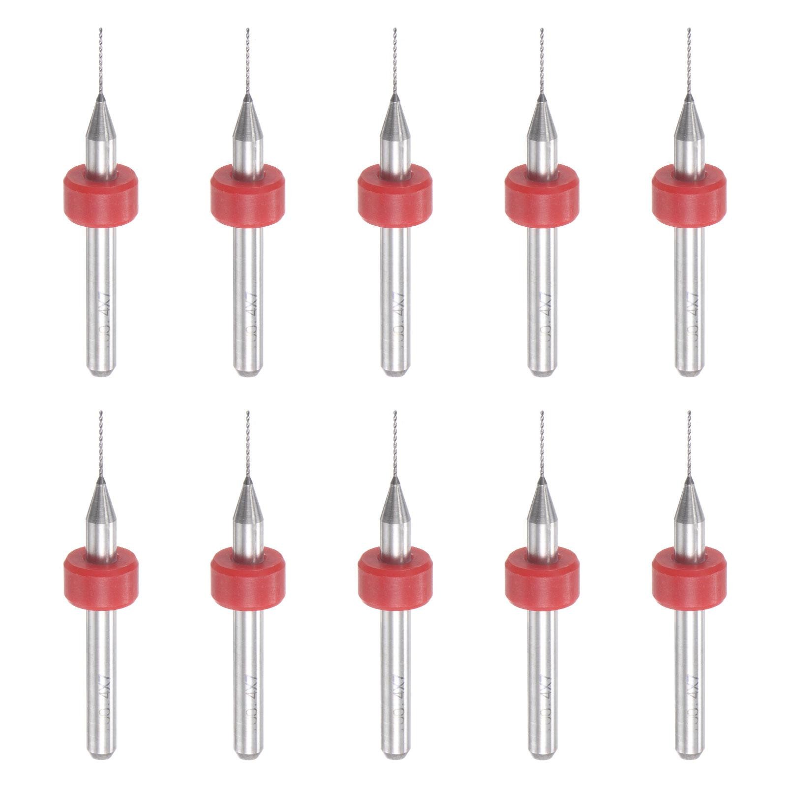 1/8" Shank 0.4mm Tungsten Carbide CNC Engraving Micro PCB Drill Bits Set 10pcs