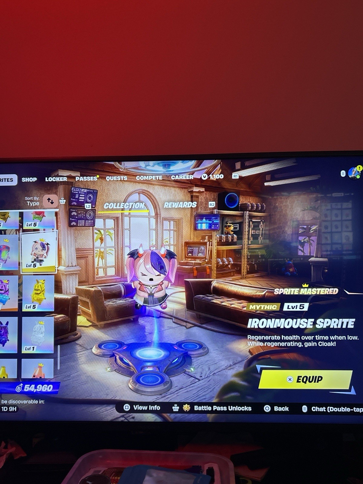 Fortnite Ironmouse Sprite Mythic Lv5 Sprite Mastered Game Item/Asset