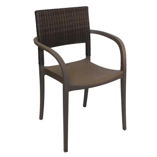 Grosfillex UT986037 Java Resin Indoor/Outdoor Stacking Armchair - 4 Per Set