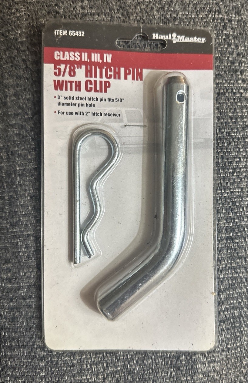 Haul Master 5/8" Hitch Pin with Clip 65432 F2 New
