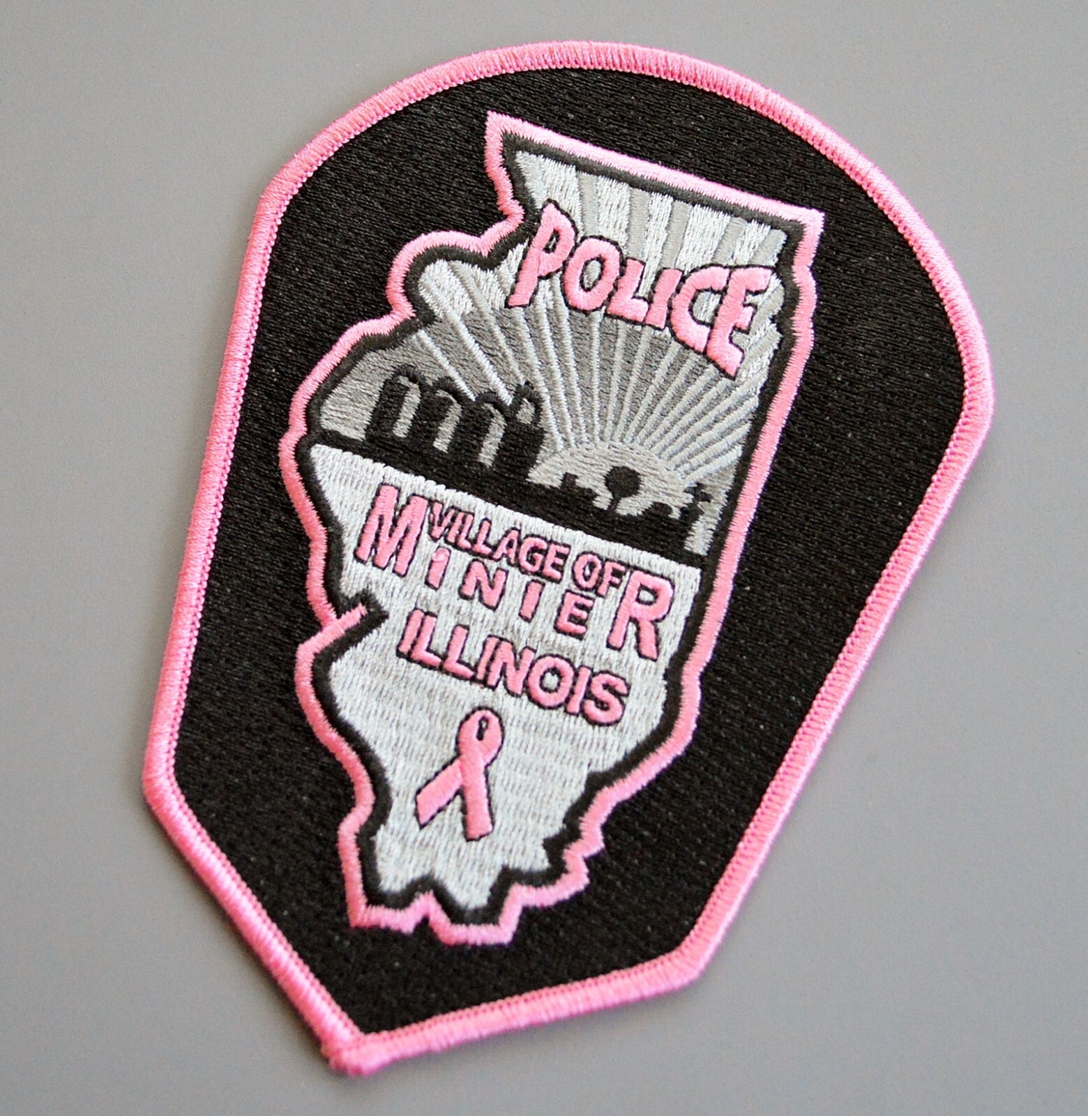 Village of Minier Illinois Police Pink Patch ++ Breast Cancer Awareness IL