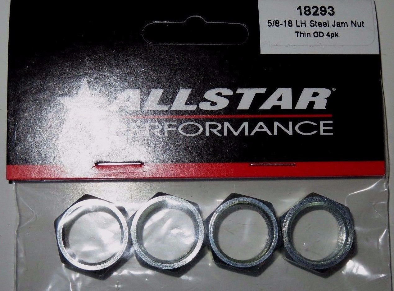 Allstar Steel Jam Nut Heim Joint 5/8"-18 LH Thin O.D. 4/pk  ALL18293