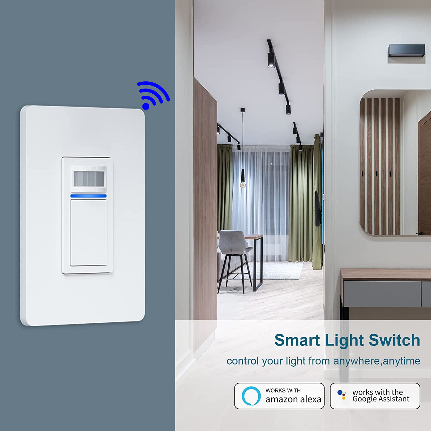 Smart Wi-Fi Motion Sensor Light Switch PIR Occupancy Work with Alexa Google Home
