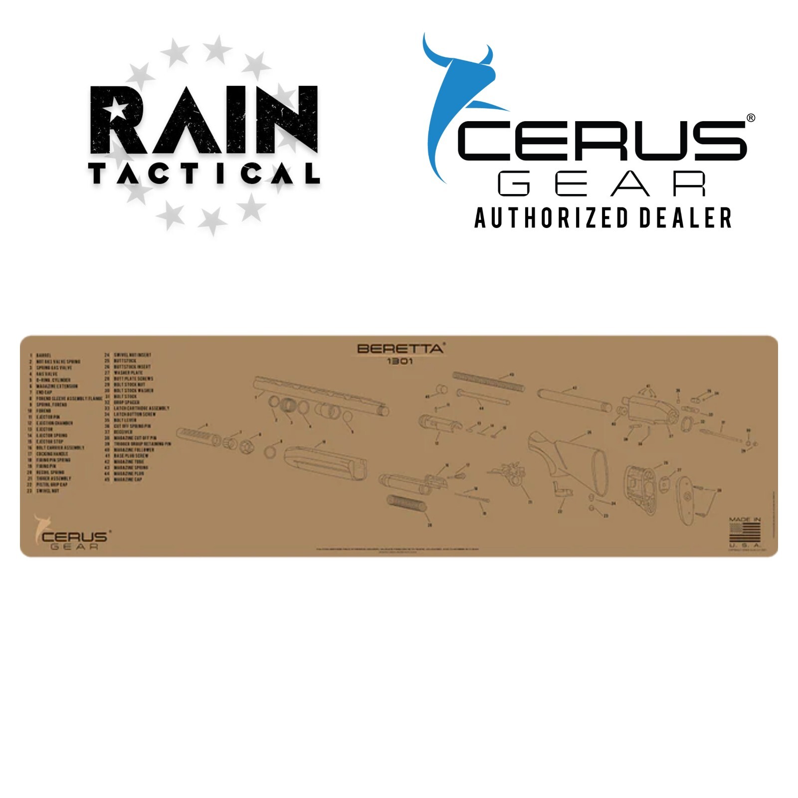 Beretta 1301 Shotgun Premium Cleaning Bench Mat MAGNUM XXL FDE