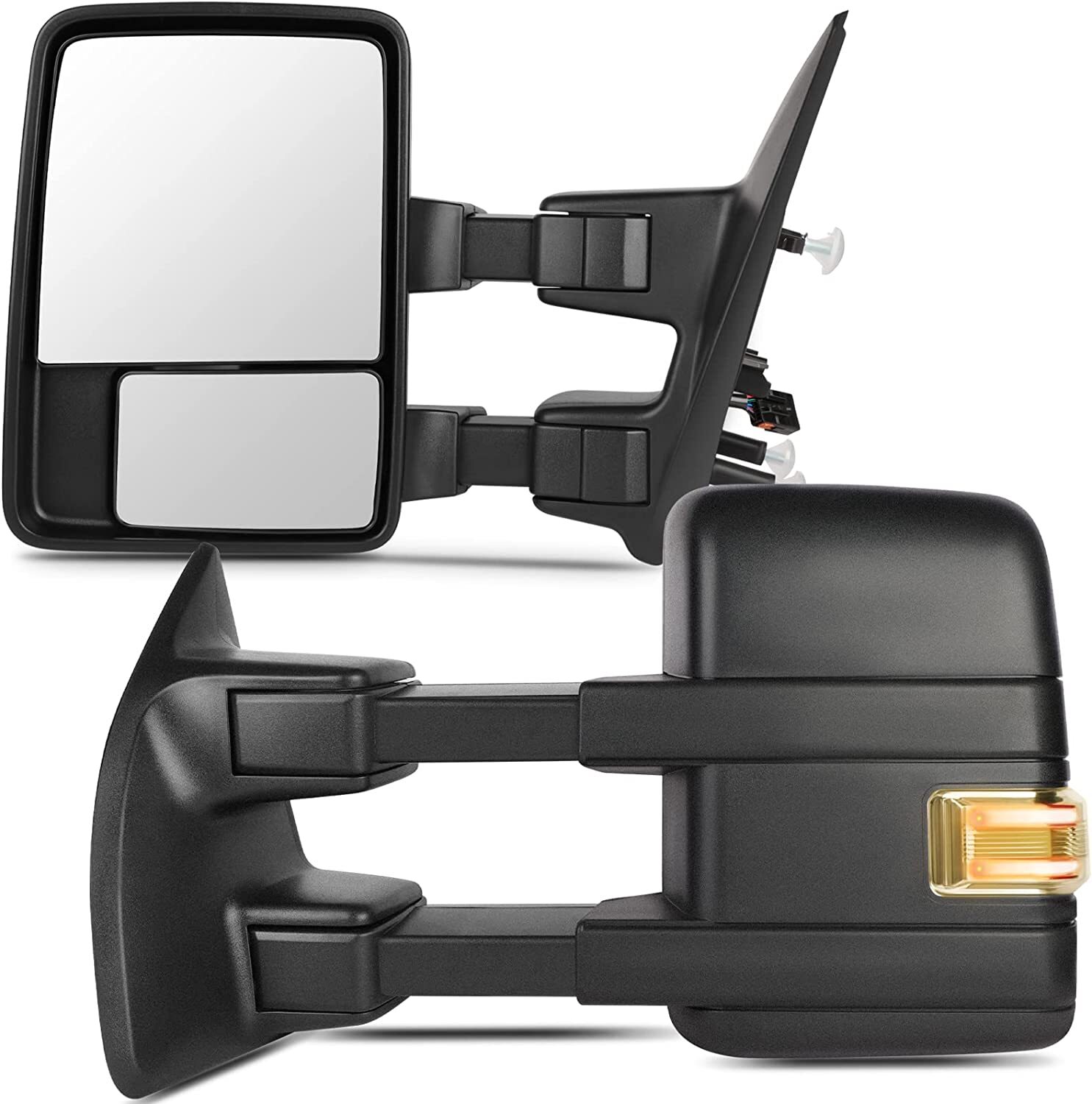 Pair Power Heated Puddle Light turn Signal Towing Mirrors For 04-2014 Ford F150