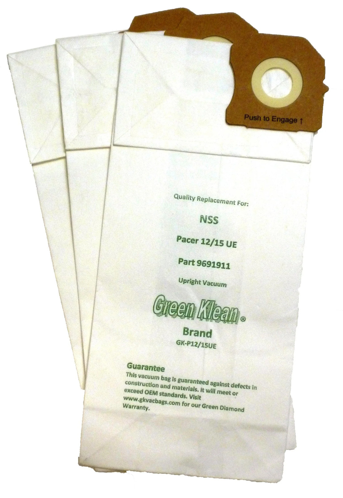 Green Klean GK-P12/15UE NSS Pacer 12/15 UE Upright Replacement Vacuum Bags (10-P