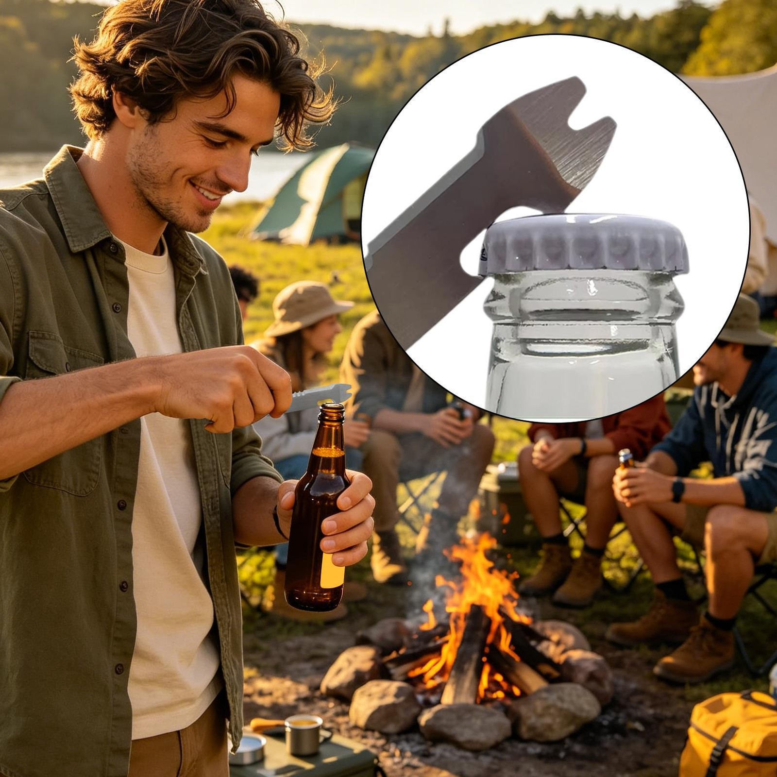 Mini Stainless Steel EDC Crowbar Multi-Function Hex Allen Key Bottle Opener