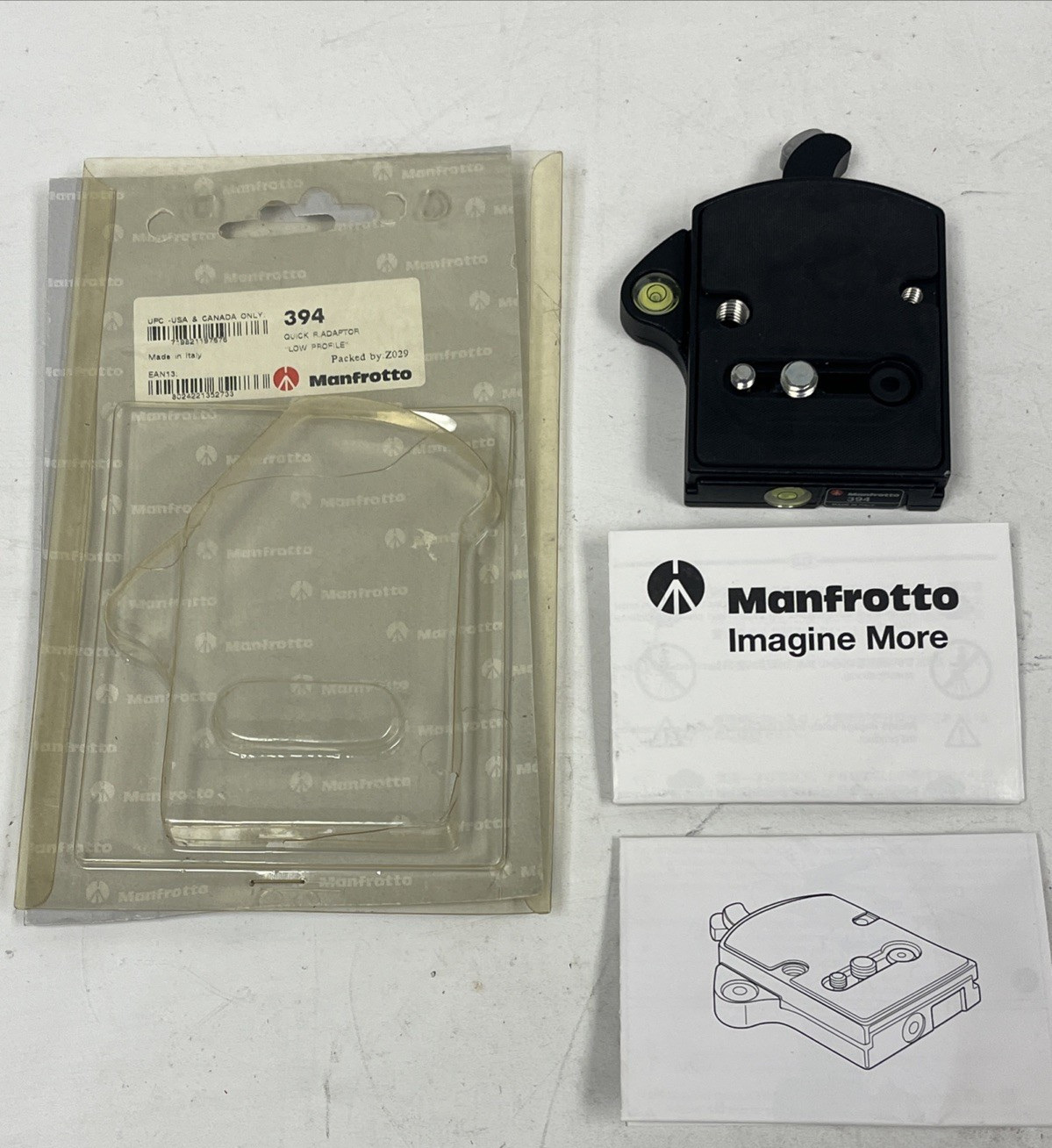Manfrotto 394 Low Profile Quick Release Adapter NEW IN PACKAGE