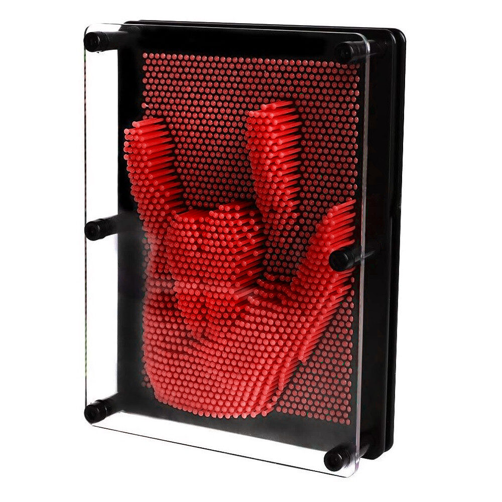 Large 3D Pin Art Sculpture Impression Red