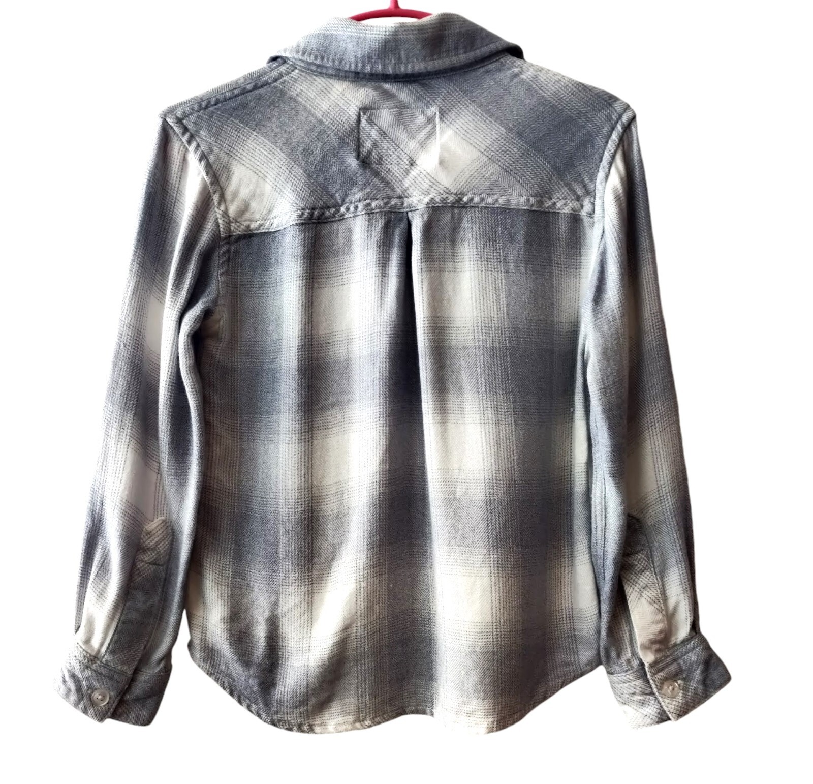 Rails Toddler Girls Size 2-3 Blue Gray Plaid Button Up Long Sleeve Rayon Top