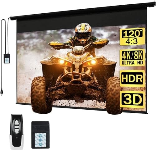 Kayle 120" Motorized Projector Screen Electric Diagonal Automatic Projection ...