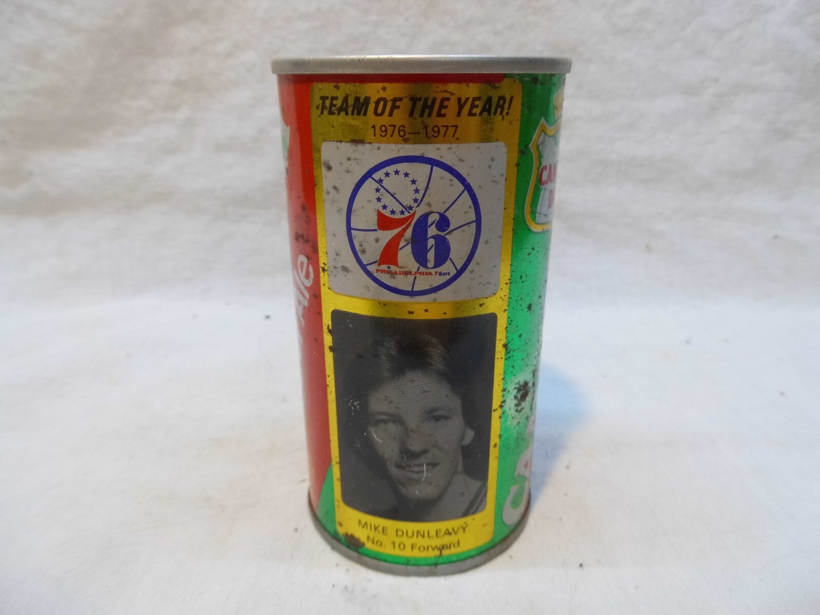 CANADA DRY 1976~1977 PHILADELPHIA 76'ERS MIKE DUNLEAVY SODA CAN~#8