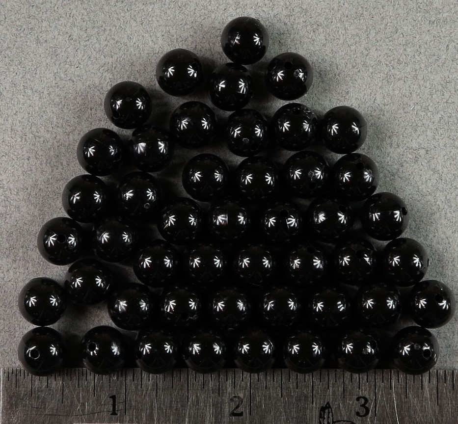 10mm 100 Count Round Jet Black Beads USA Fishing Tackle Free Shipping