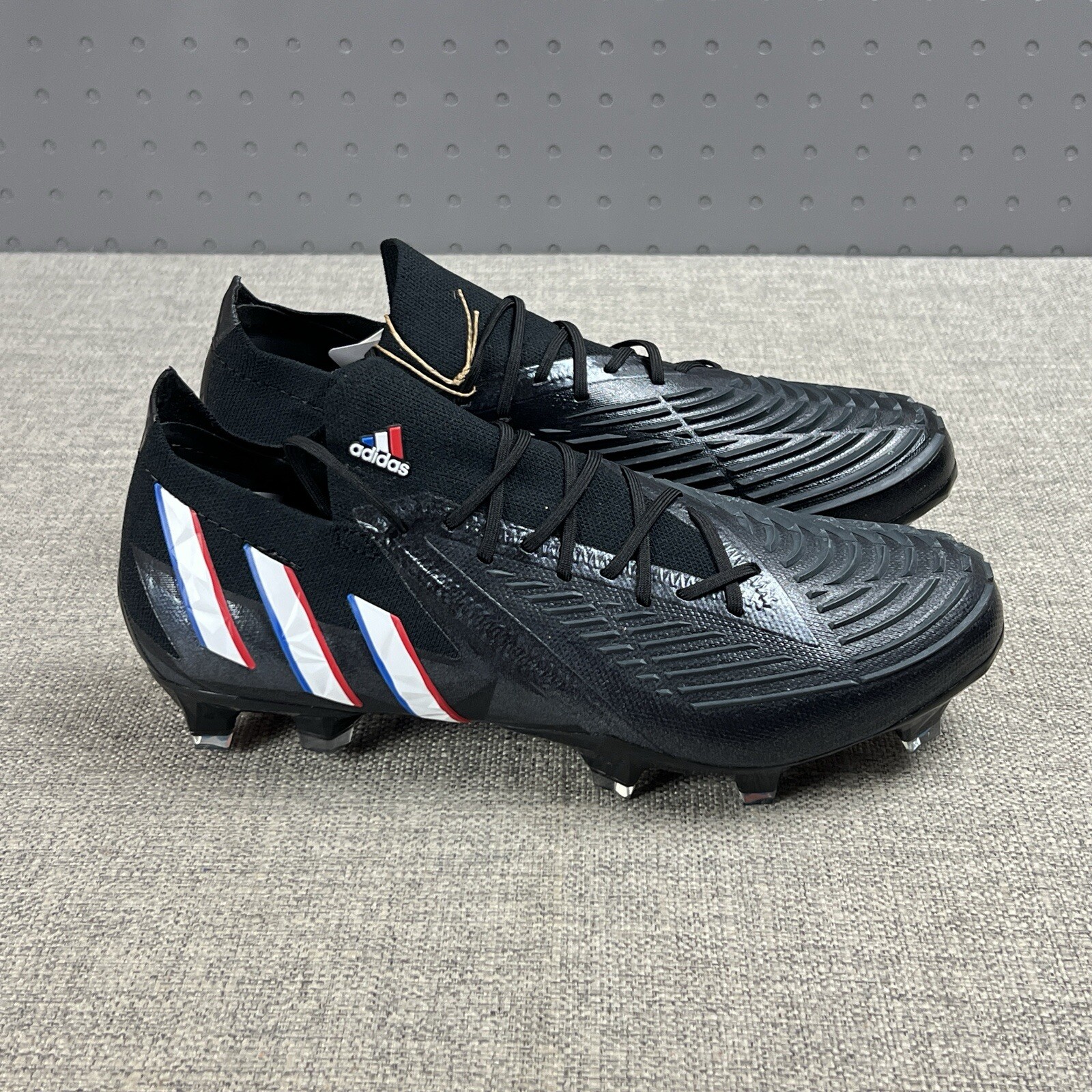 Adidas Predator Edge.1 FG Soccer Cleats Black Red Blue HO2935 Men's 7 / Womens 8