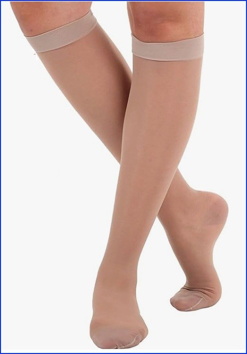 ABSOLUTE SUPPORT Women's Sheer Compression Socks 15-20 mmHg Knee High Medium