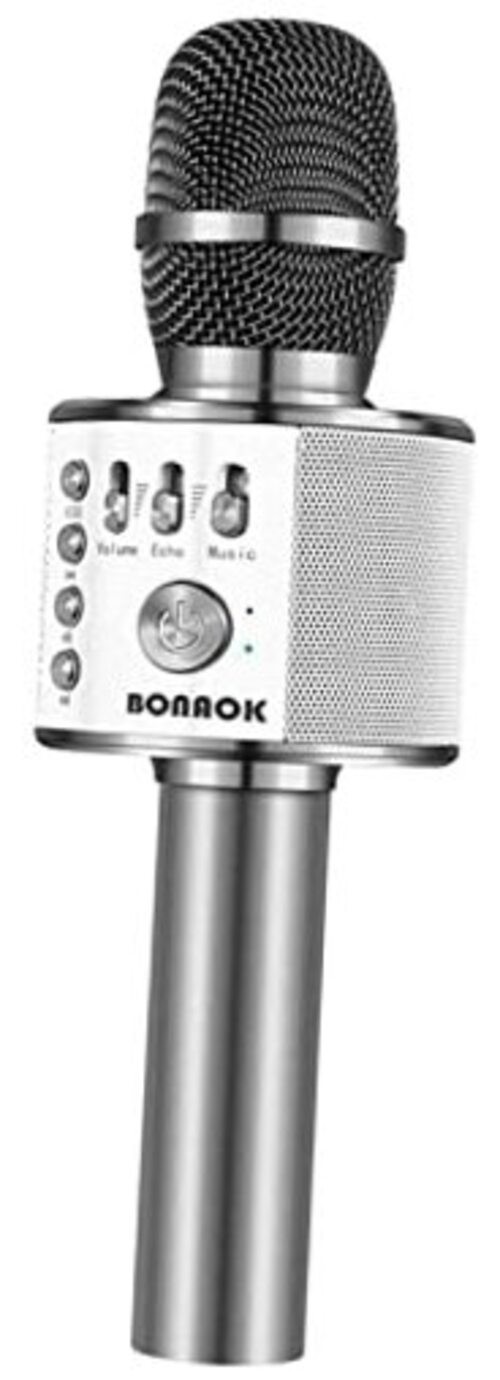 Wireless Bluetooth Karaoke Microphone,3-in-1 Portable Handheld Space Gray