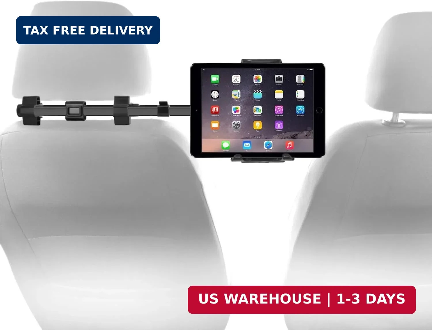 Tablet Holder for Car Headrest - Adjustable iPad Headrest Mount for Car