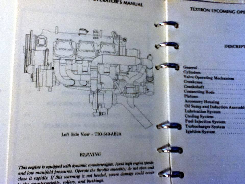 Lycoming TIO-540-AE2A Engine Operator's Manual