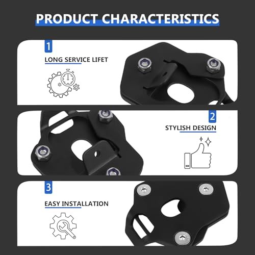 Kickstand Enlarger Pad Replacement for Royal Enfield Himalayan Scram 411 Black