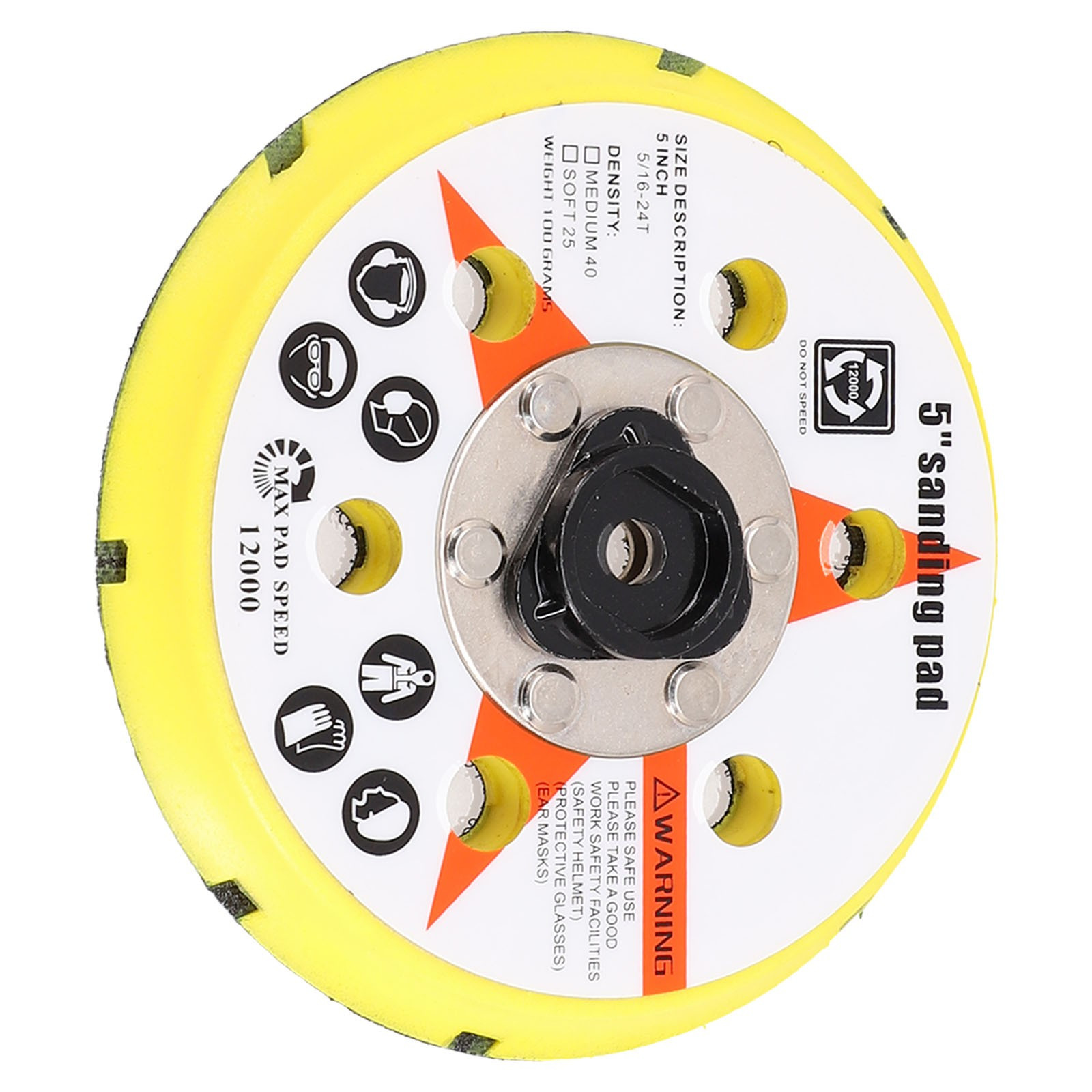 12000rpm Sanding Pad 125mm Dual Function Medium Soft Plastic Practical