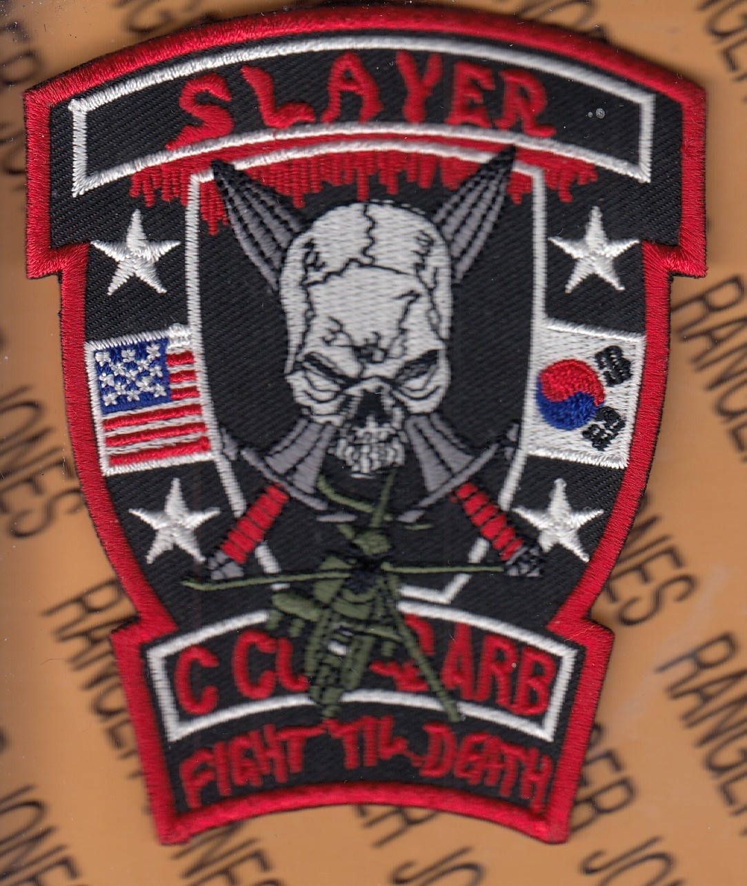 US Army C Co 4th Bn 2nd Aerial Reconnaissance Bn Attack ARB SLAYER ~4.25" patch