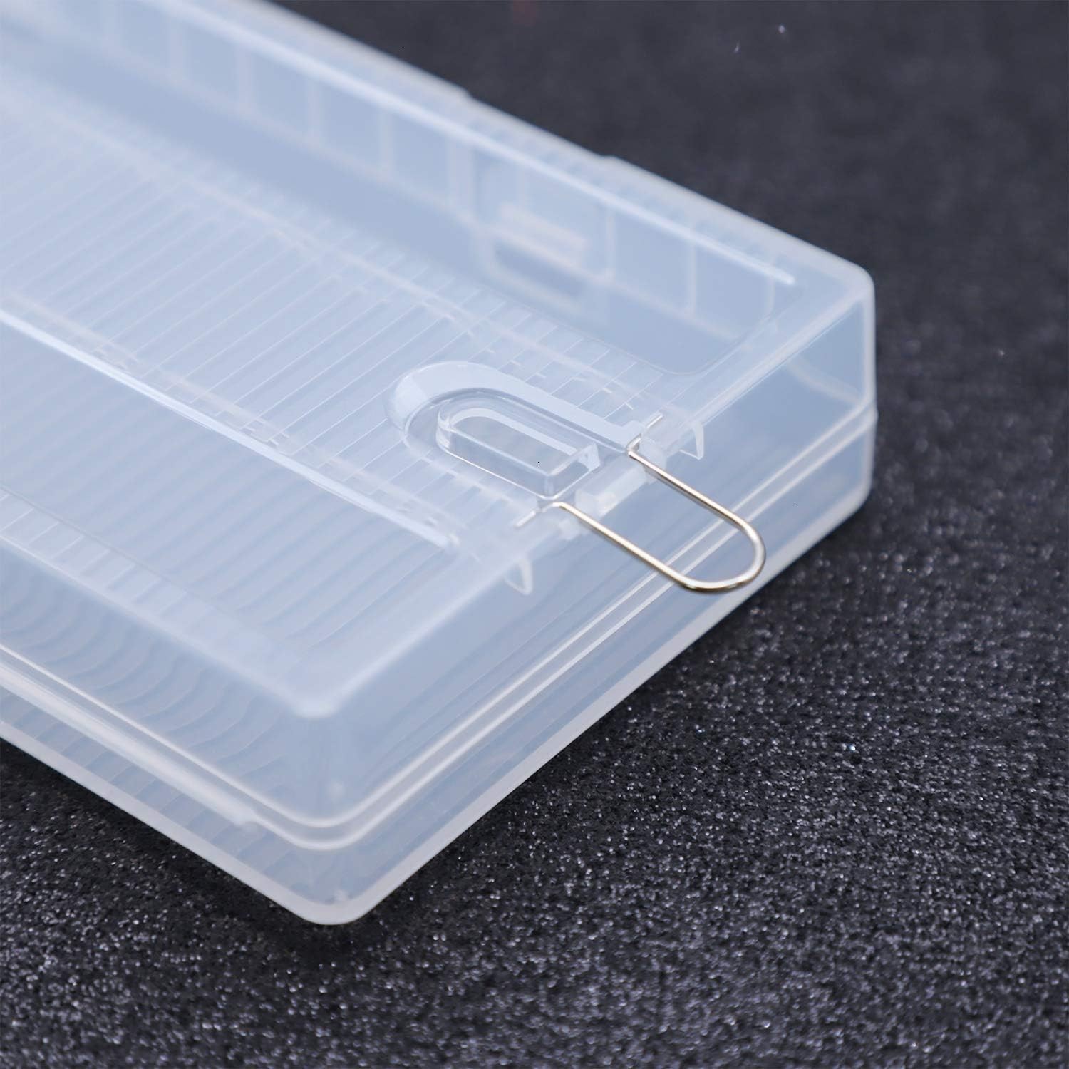 2 Pack 8 Cell 18650 Plastic Battery Storage Case with Hook Holder Waterproof Tra