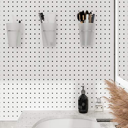 6 Sets Pegboard Hooks with Pegboard Cups, Ring Style Pegboard Bins Transparent