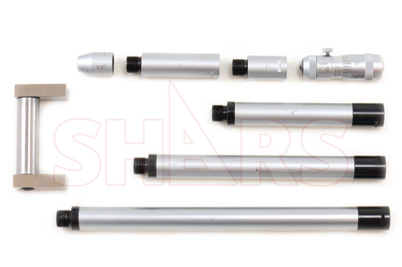 Shars 2" - 40" Mechanical Inside Micrometer Tubular Set Carbide Face R}