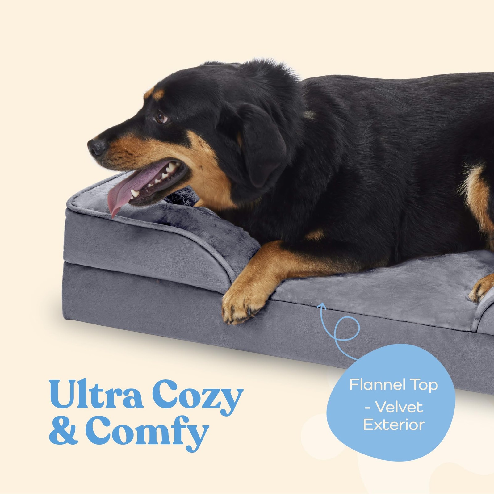 Orthopedic Sofa Dog Bed - Ultra Comfortable Beds for Medium Medium, Gray