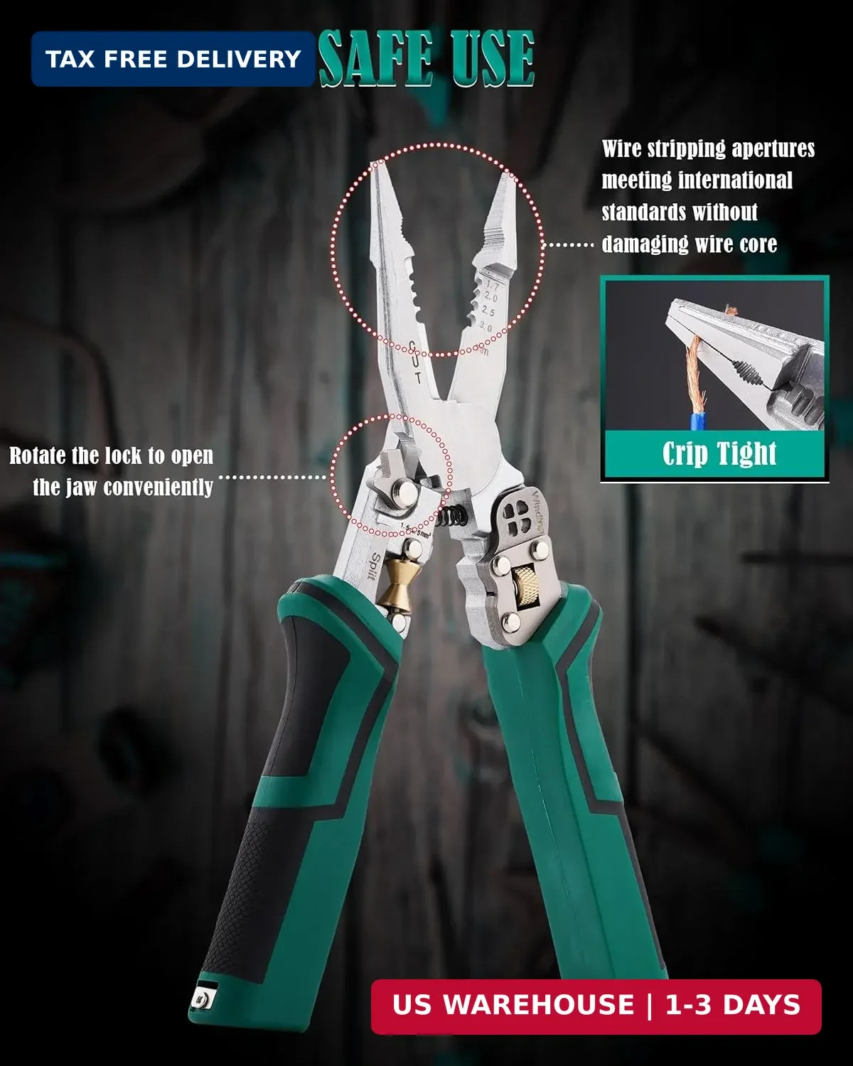 upgraded 8 in 1 Wire Strippers with Voltage Tester, Wire Stripping Tool, Cable C