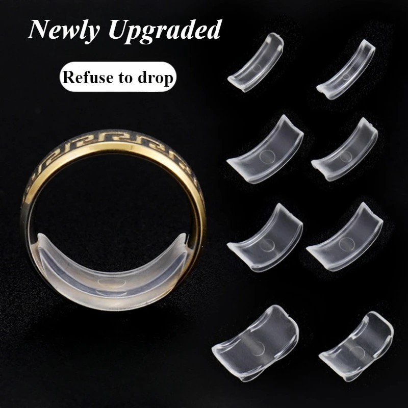 8PCS Clear Ring Size Adjuster Invisible Ring Sizer Jewelry Fit Reducer Guard US