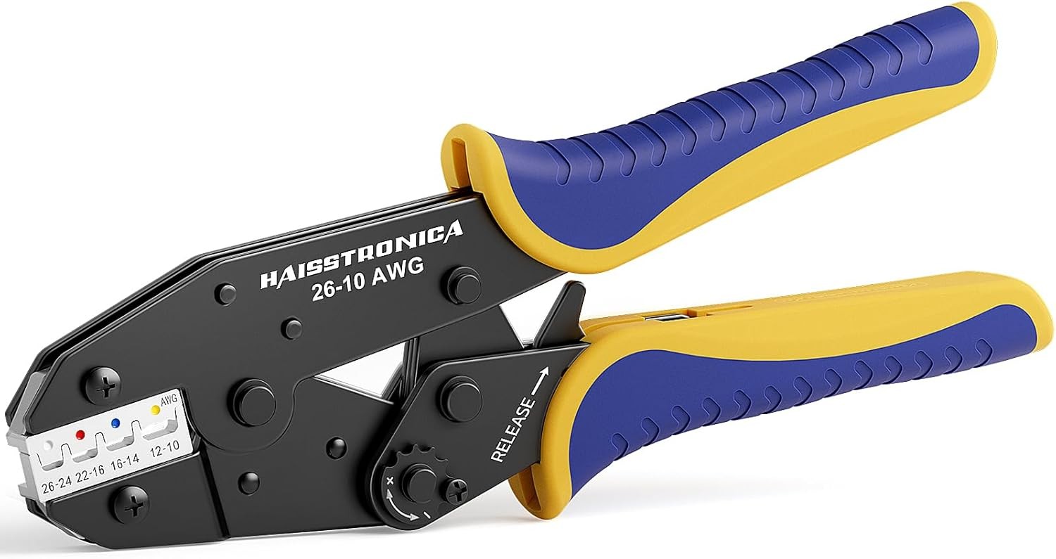 haisstronica HS-8327 Crimping Tool AWG 26-10 Ratchet Wire Crimper